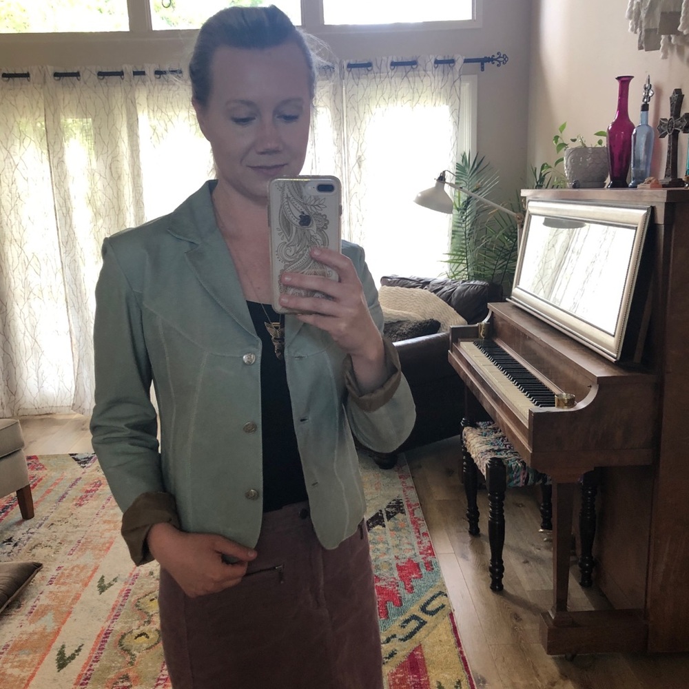 Vintage Wilson’s Leather Baby Blue Jacket